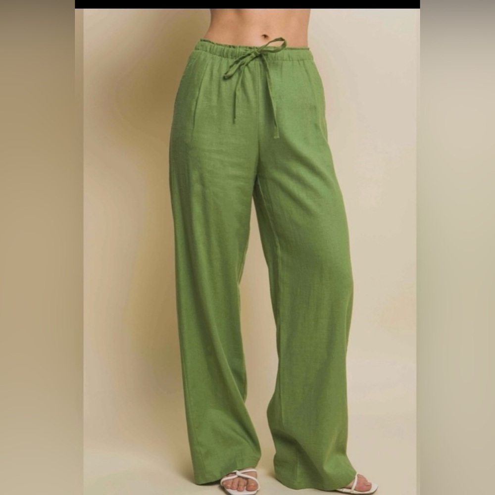 💚💚LOVE TREE GREEN LINEN PANTS-NWOT💚💚
